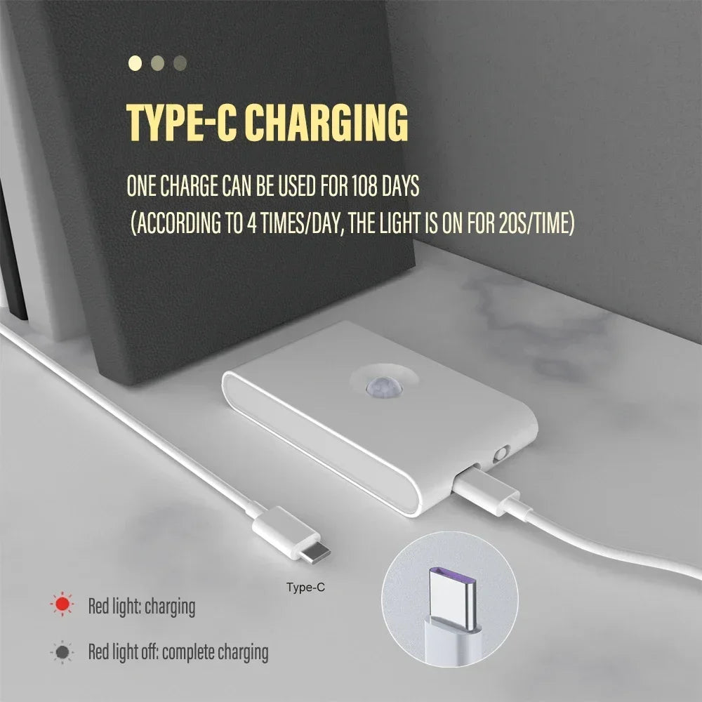 Mini Motion Sensor Night Light | Wireless USB Rechargeable LED Wall Light for Bedroom, Hallway & Cabinet