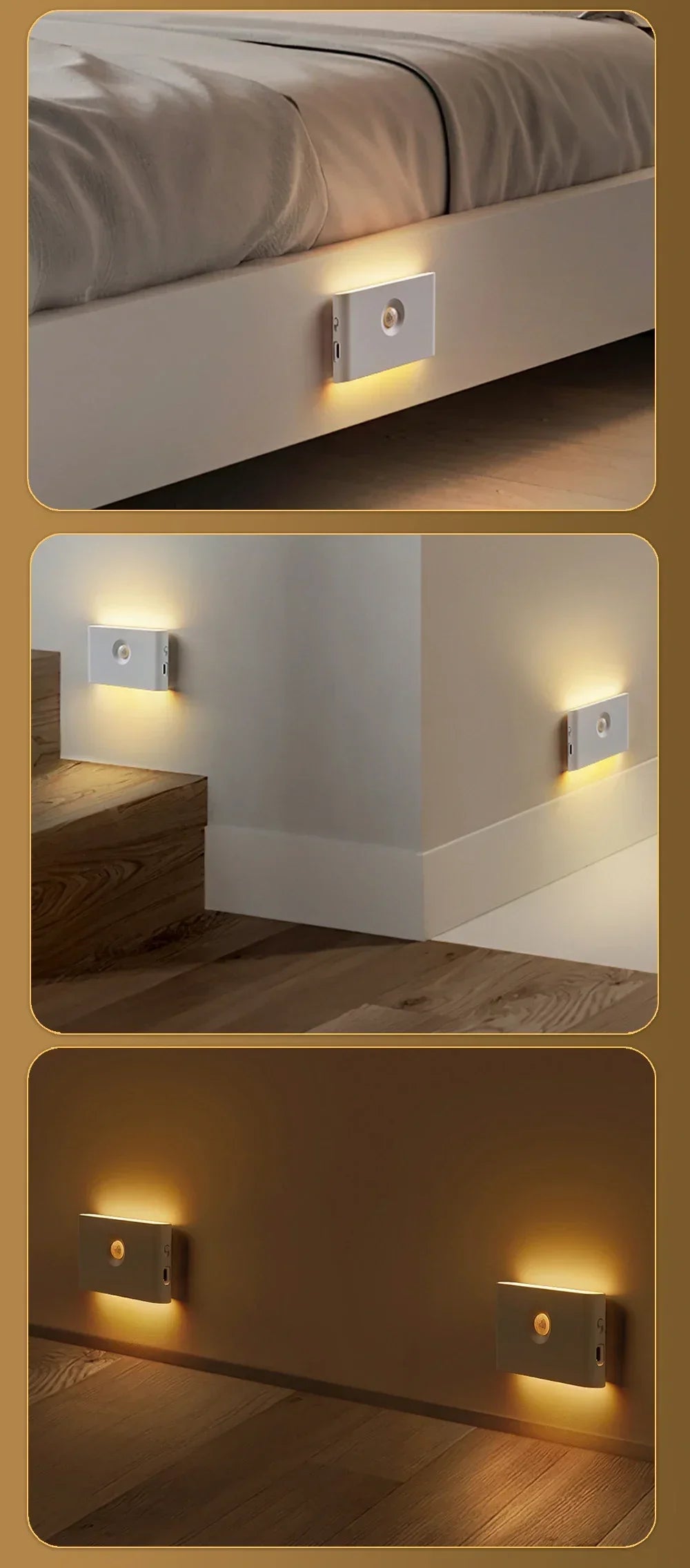 Mini Motion Sensor Night Light | Wireless USB Rechargeable LED Wall Light for Bedroom, Hallway & Cabinet