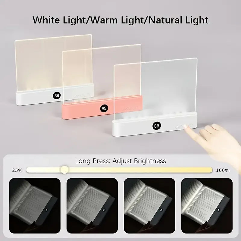 LED Flat Panel Night Vision Reading Light Eye Protection Reading Light Usb Charging Student Night Reading Lamp Book Lamp Indoor