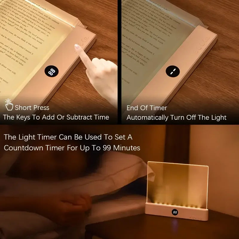 LED Flat Panel Night Vision Reading Light Eye Protection Reading Light Usb Charging Student Night Reading Lamp Book Lamp Indoor