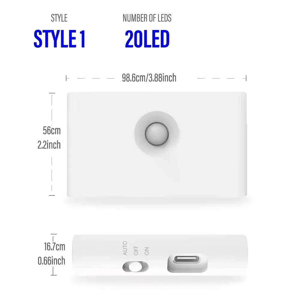 Mini Motion Sensor Night Light | Wireless USB Rechargeable LED Wall Light for Bedroom, Hallway & Cabinet