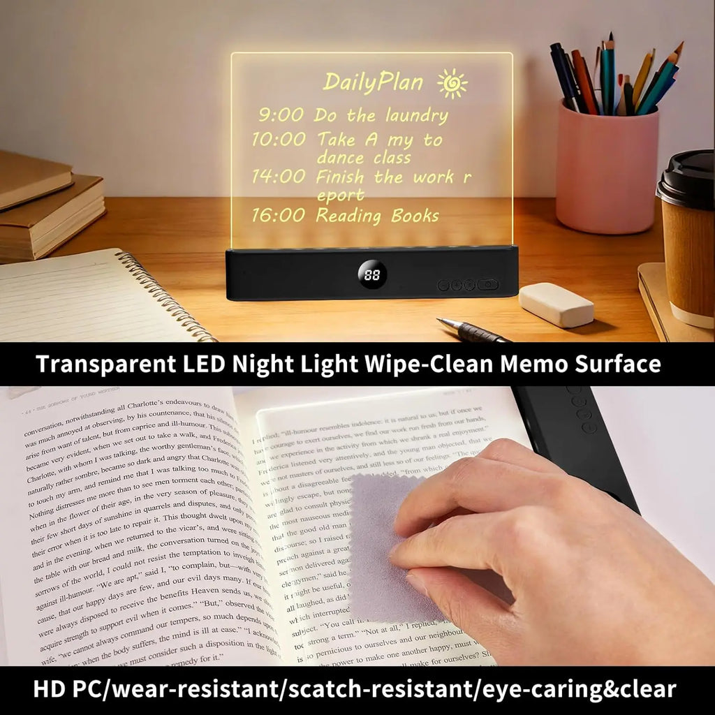 LED Flat Panel Night Vision Reading Light Eye Protection Reading Light Usb Charging Student Night Reading Lamp Book Lamp Indoor