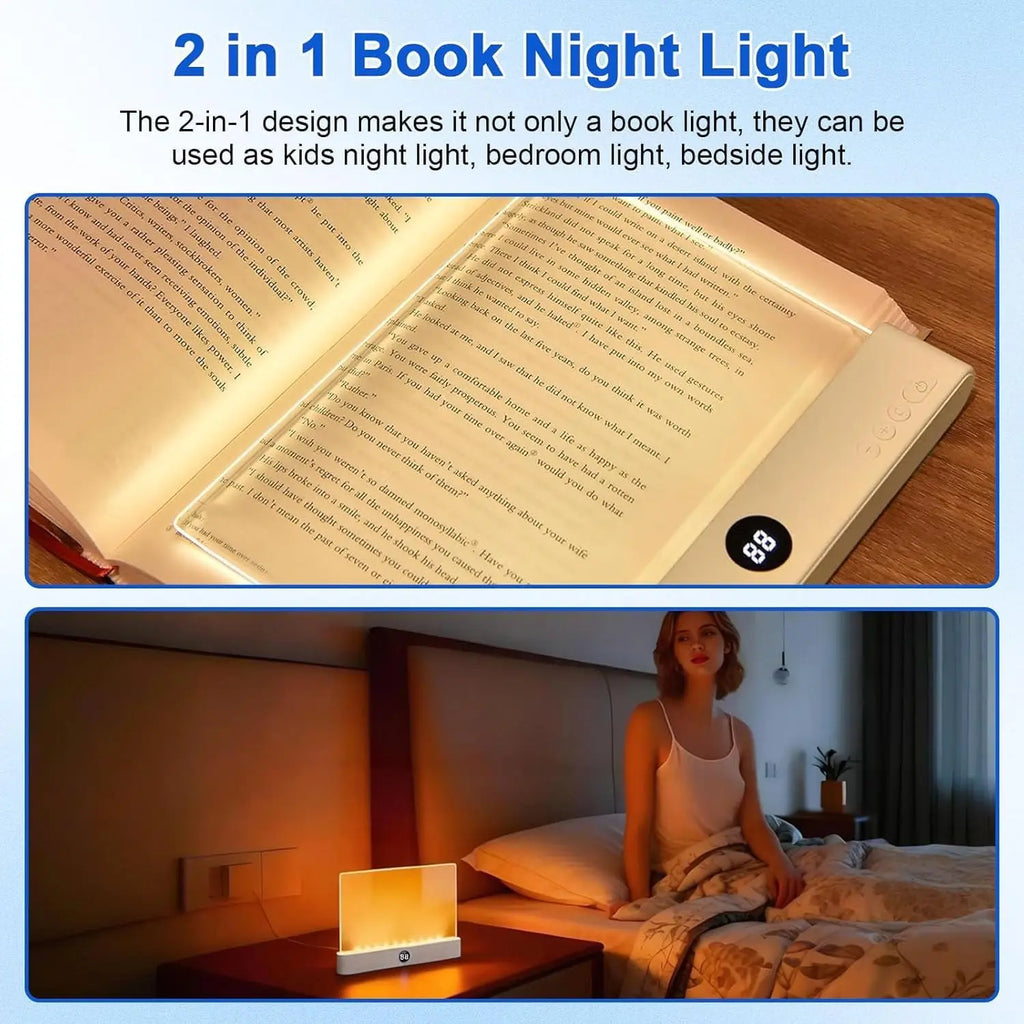 LED Flat Panel Night Vision Reading Light Eye Protection Reading Light Usb Charging Student Night Reading Lamp Book Lamp Indoor