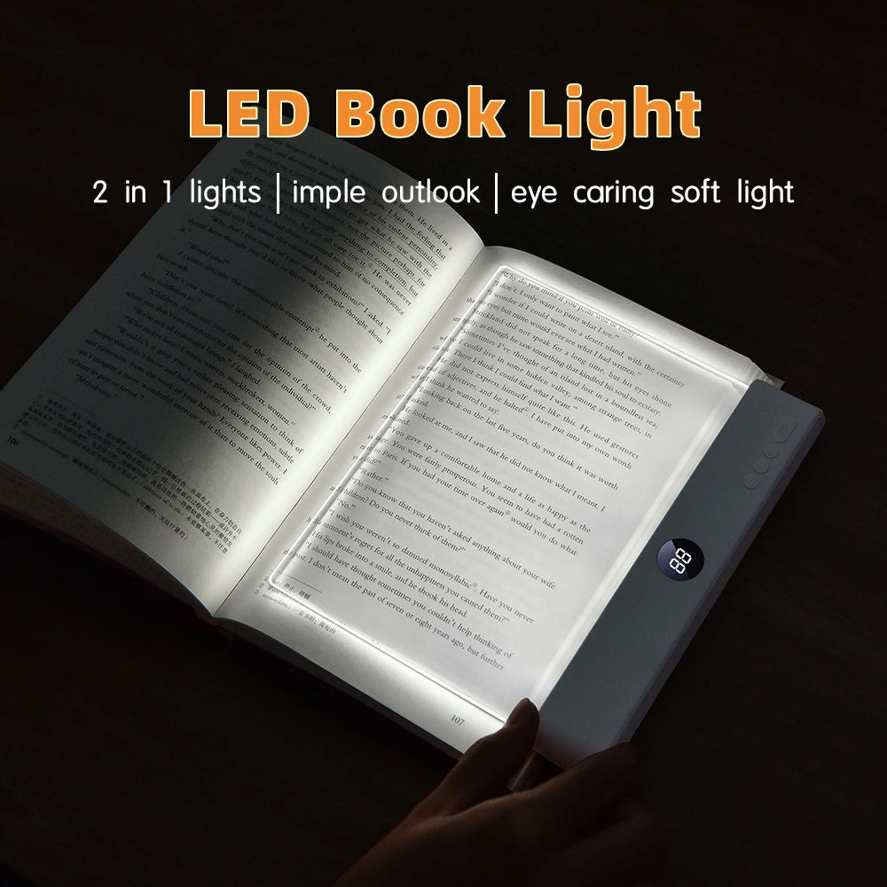 LED Flat Panel Night Vision Reading Light Eye Protection Reading Light Usb Charging Student Night Reading Lamp Book Lamp Indoor
