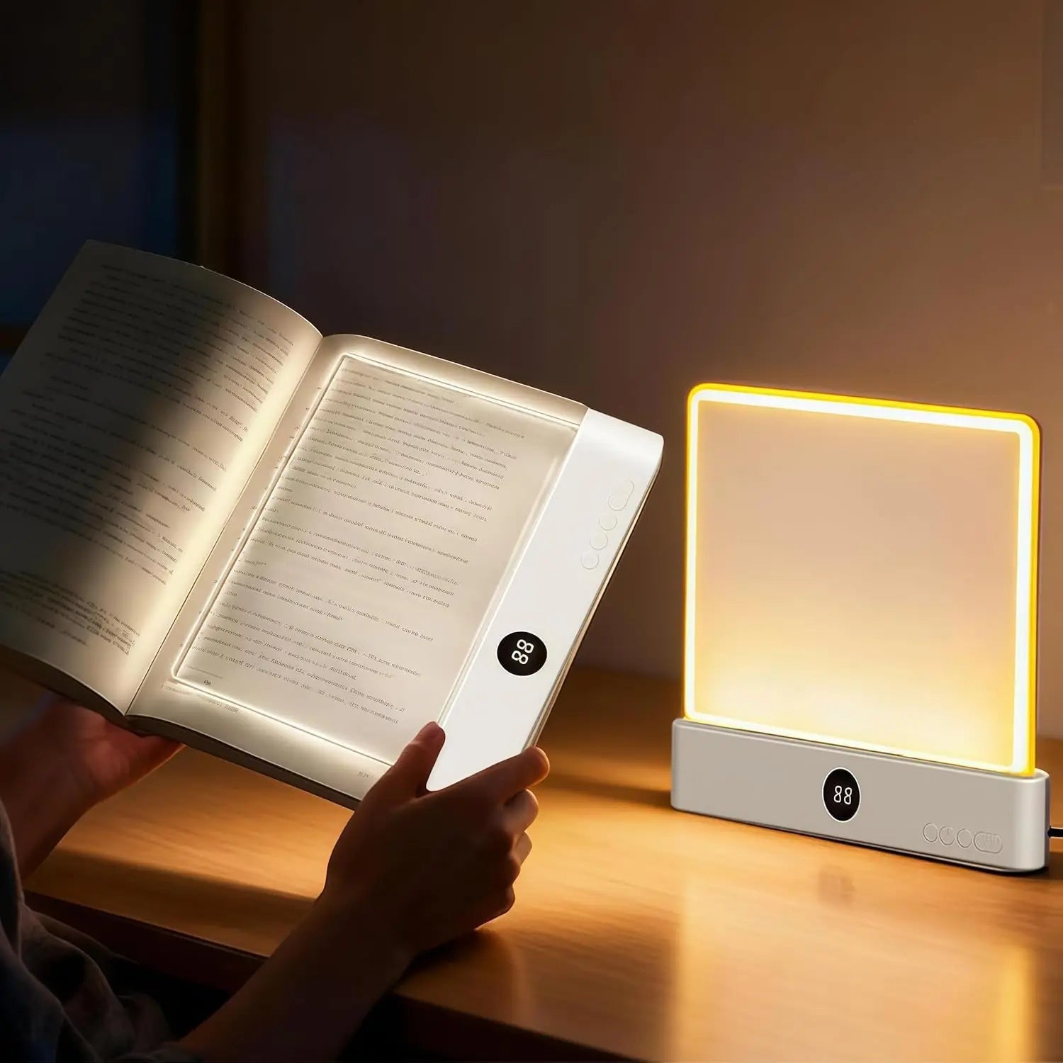 LED Flat Panel Night Vision Reading Light Eye Protection Reading Light Usb Charging Student Night Reading Lamp Book Lamp Indoor